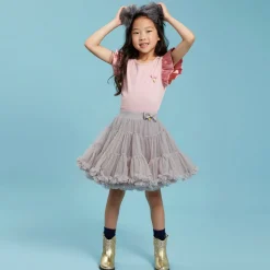 Angel's Face Charm Tutu Skirt - Ash Grey