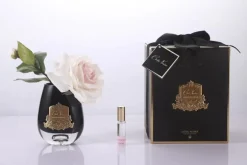 COTE NOIRE - TEAR DROP TEA ROSE IN BLACK GLASS - PINK BLUSH - STR04