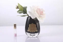 COTE NOIRE - TEAR DROP TEA ROSE IN BLACK GLASS - PINK BLUSH - STR04