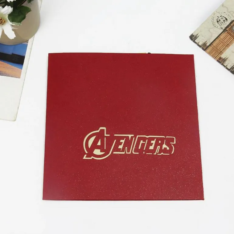 3D The Avengers Superhero Marvel Theme Greeting Card & 1pc Envelope