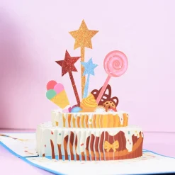 3D Birthday Cake Greeting Card & 1pc Envelope