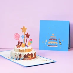 3D Birthday Cake Greeting Card & 1pc Envelope