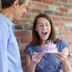 3D Floral Birthday Cake Greeting Card & 1pc Envelope