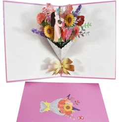 3D Handmade Flower Greeting Card & 1pc Envelope
