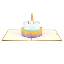 3D Happy Birthday Cake Greeting Card & 1pc Envelope