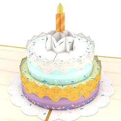 3D Happy Birthday Cake Greeting Card & 1pc Envelope