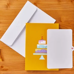 3D Happy Birthday Cake Greeting Card & 1pc Envelope