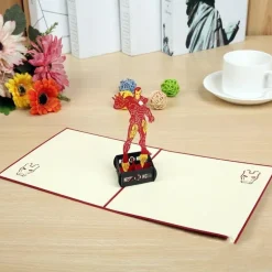 3D Iron Man Greeting Card & 1pc Envelope