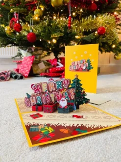 3D Merry Christmas Greeting Card & 1pc Envelope