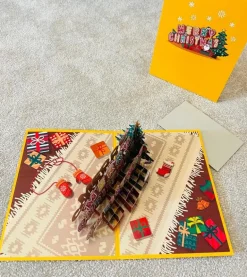 3D Merry Christmas Greeting Card & 1pc Envelope