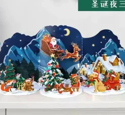 3D Pop-Up Greeting Card – Christmas Eve Design - 15x30cm