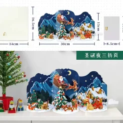 3D Pop-Up Greeting Card – Christmas Eve Design - 15x30cm
