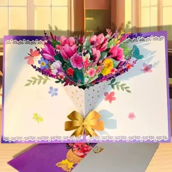 3D Pop-Up Greeting Card – Blossom Bouquet Design 2 - 15x20cm