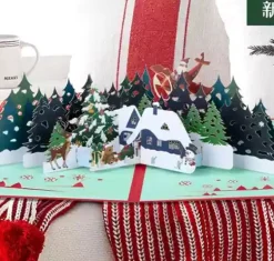 3D Pop-Up Greeting Card – Christmas Forest Design - 15x20cm
