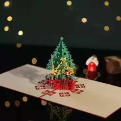 3D Pop-Up Greeting Card – Christmas Tree Design - 15x15cm