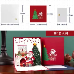 3D Pop-Up Greeting Card – Christmas Santa - 15x15cm