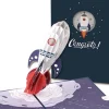 3D Rocket Greeting Card & 1pc Envelope