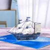 3D Sailboat Greeting Card & 1pc Envelope