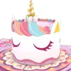 3D Unicorn Cake Greeting Card & 1pc Envelope
