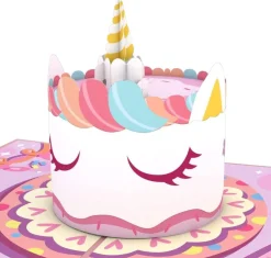 3D Unicorn Cake Greeting Card & 1pc Envelope