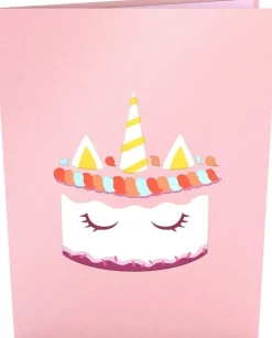 3D Unicorn Cake Greeting Card & 1pc Envelope