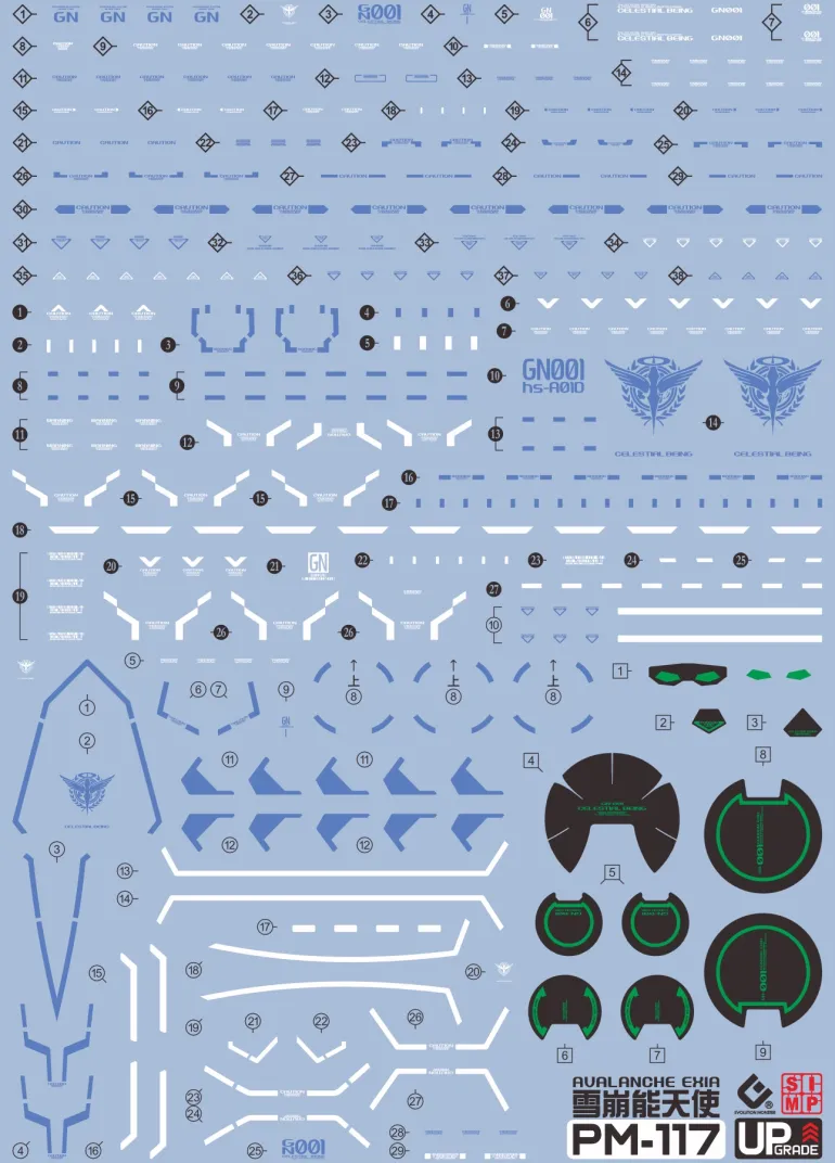 GUNDAM DECAL 117 MG 1/100 AVALANCHE EXIA