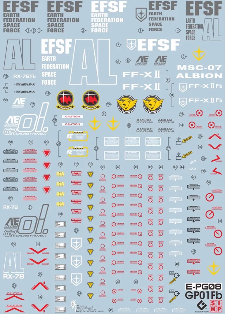 GUNDAM DECAL 08 PG 1/60 GP01Fb Gundam