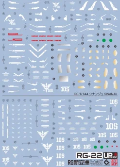 GUNDAM DECAL 22 RG 1/144 MSN06S SINANJU