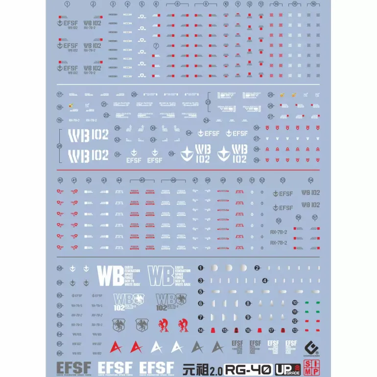 GUNDAM DECAL 40 RG 1/144 RX-78-2 GUNDAM VER.2.0