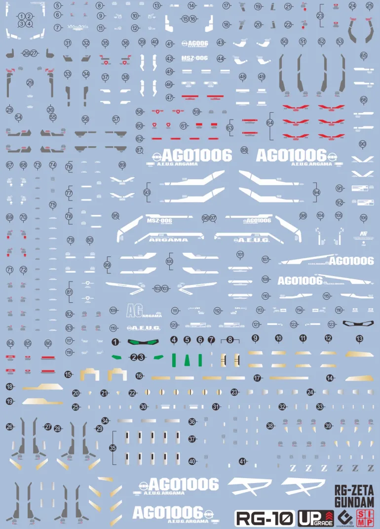 GUNDAM DECAL 10 RG 1/144 ZETA GUNDAM