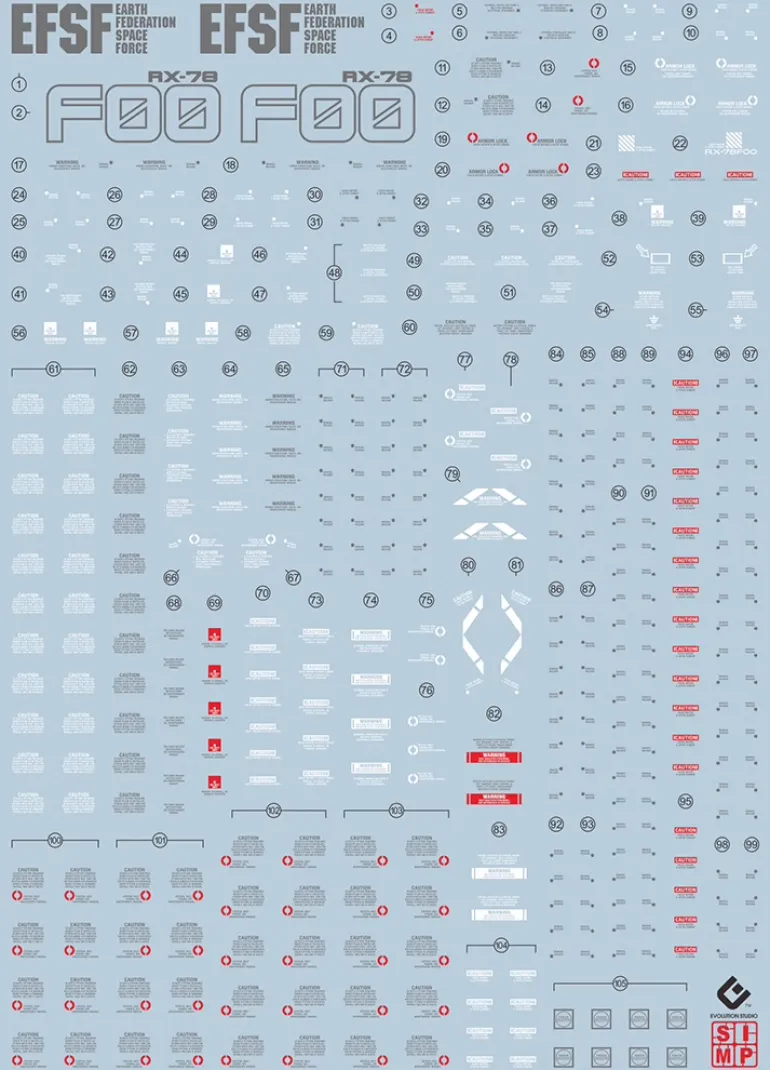 GUNDAM DECAL MEGA 1/48 RX-78-2 GUNDAM