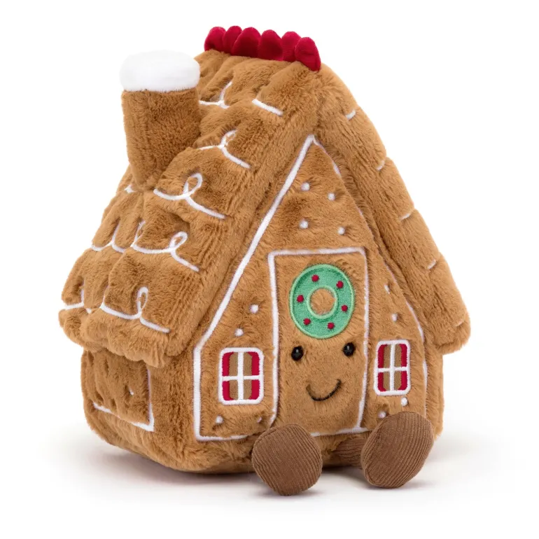 JELLYCAT AMUSEABLE GINGERBREAD HOUSE BEIGE 14X18X22 CM