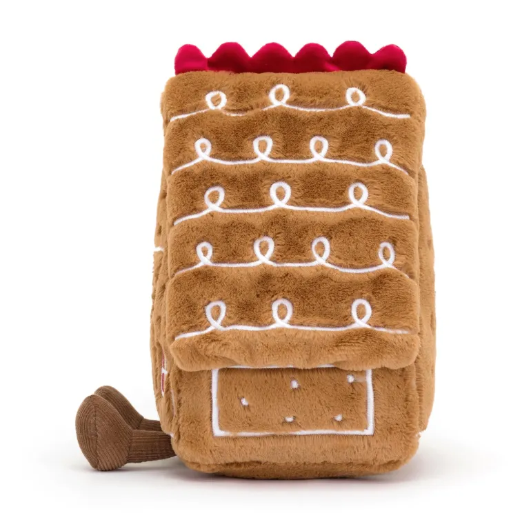 JELLYCAT AMUSEABLE GINGERBREAD HOUSE BEIGE 14X18X22 CM