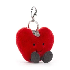 JELLYCAT AMUSEABLE HEART BAG CHARM RED & BLACK 16X9X3 CM