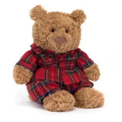 JELLYCAT BARTHOLOMEW BEAR BEDTIME BROWN 8X12X26 CM