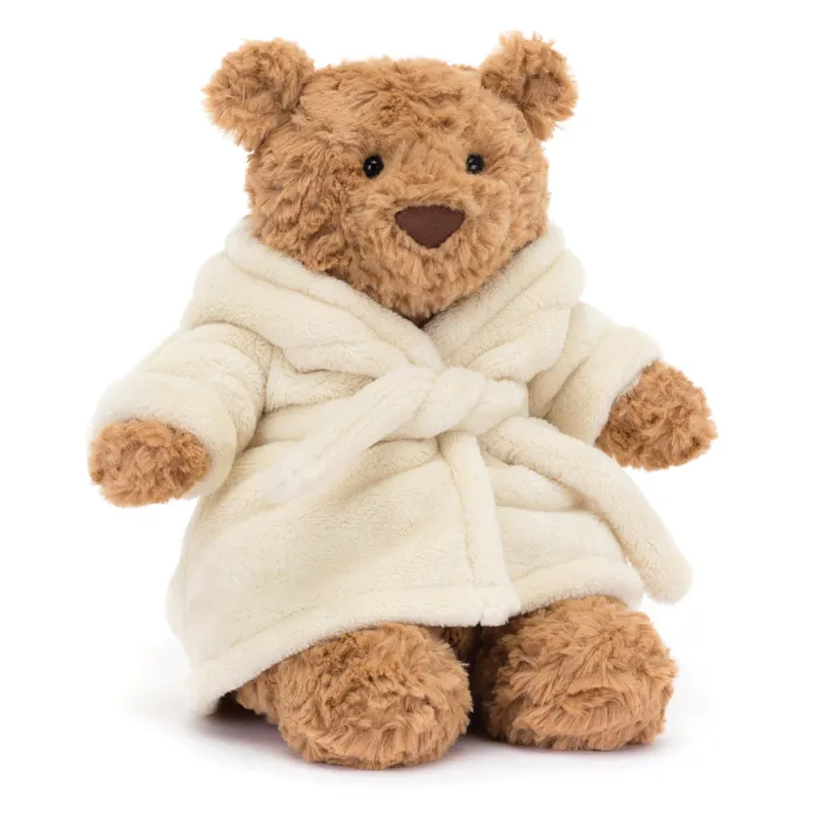 JELLYCAT BARTHOLOMEW BEAR BATHROBE BROWN 8X12X26CM