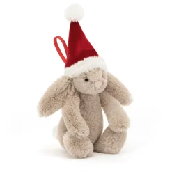 JELLYCAT BASHFUL CHRISTMAS BUNNY DECORATION BEIGE 4X6X13CM