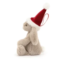 JELLYCAT BASHFUL CHRISTMAS BUNNY DECORATION BEIGE 4X6X13CM