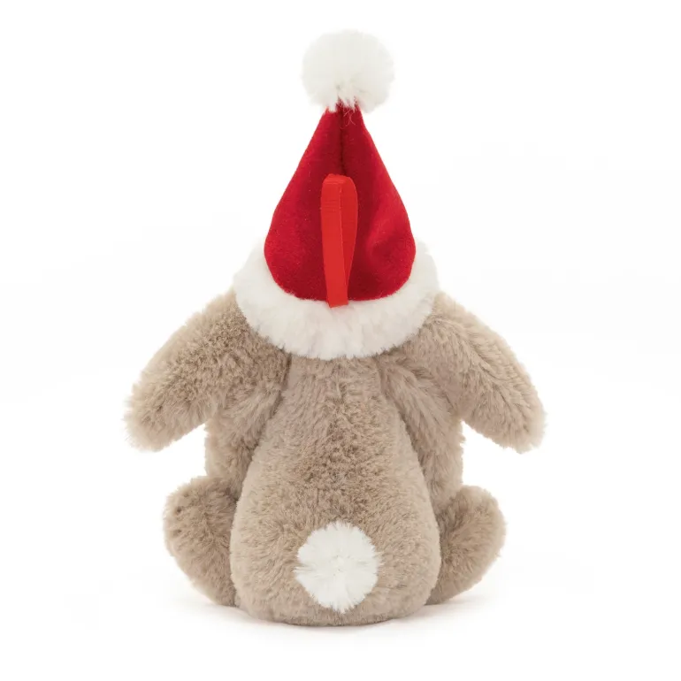JELLYCAT BASHFUL CHRISTMAS BUNNY DECORATION BEIGE 4X6X13CM