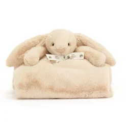 JELLYCAT BASHFUL LUXE BUNNY WILLOW BLANKIE BEIGE 9X70X56CM