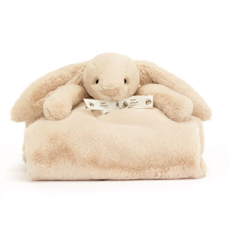 JELLYCAT BASHFUL LUXE BUNNY WILLOW BLANKIE BEIGE 9X70X56CM