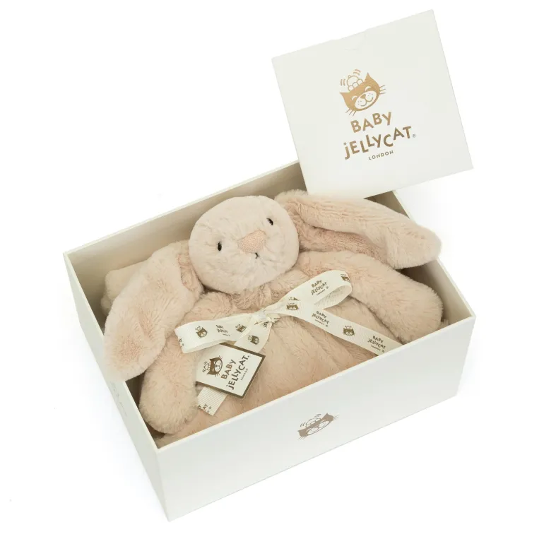 JELLYCAT BASHFUL LUXE BUNNY WILLOW BLANKIE BEIGE 9X70X56CM