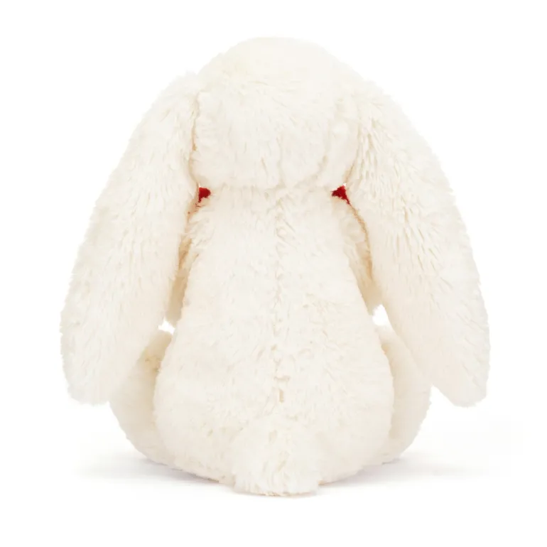 JELLYCAT BASHFUL RED LOVE HEART BUNNY ORIGINAL MEDIUM CREAM & RED 31X9X12CM