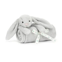 JELLYCAT BASHFUL SILVER BUNNY BLANKIE 9X70X56CM