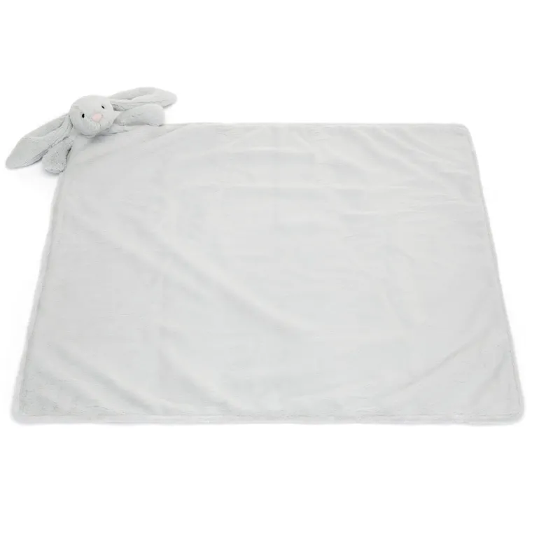 JELLYCAT BASHFUL SILVER BUNNY BLANKIE 9X70X56CM
