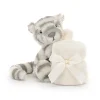 JELLYCAT BASHFUL SNOW TIGER SOOTHER GREY & WHITE 13X34X34 CM