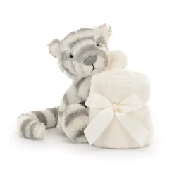 JELLYCAT BASHFUL SNOW TIGER SOOTHER GREY & WHITE 13X34X34 CM