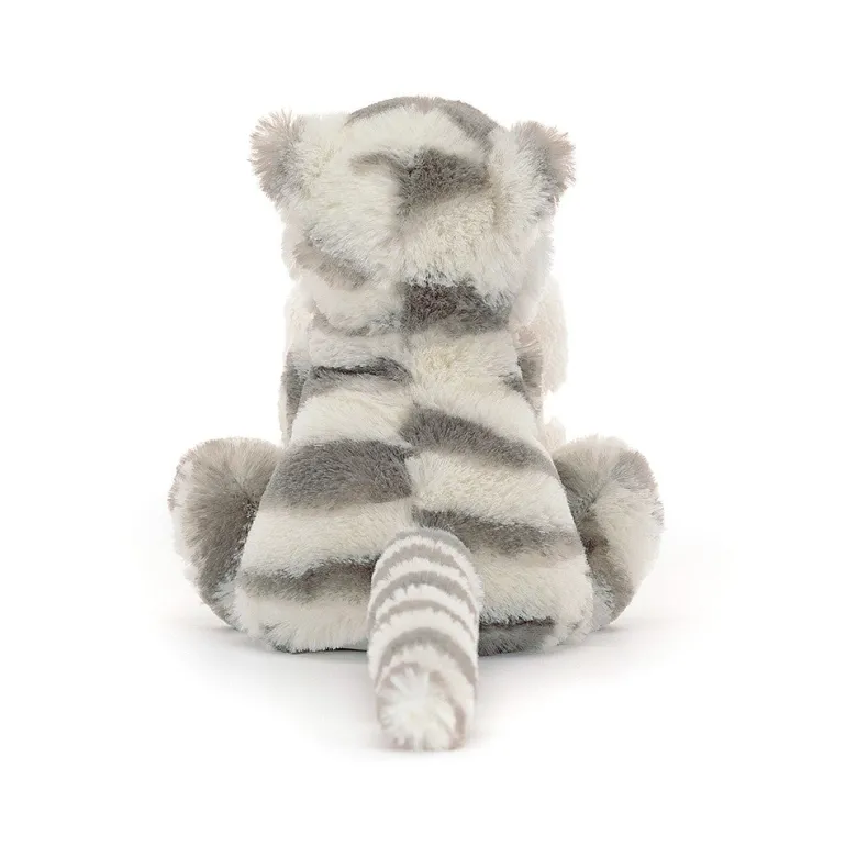 JELLYCAT BASHFUL SNOW TIGER SOOTHER GREY & WHITE 13X34X34 CM