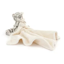 JELLYCAT BASHFUL SNOW TIGER SOOTHER GREY & WHITE 13X34X34 CM
