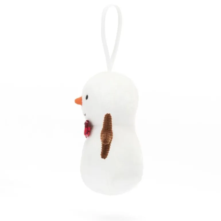 JELLYCAT FESTIVE FOLLY SNOWMAN (2023) WHITE 5X6X9 CM